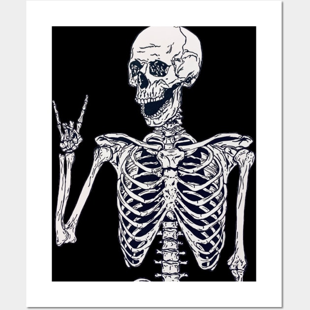 Rock on Skeleton Wall Art by Snow Art Co.